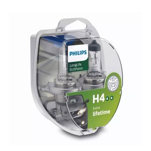 Set 2 Becuri Far H4 60/55W 12V Longer Life Ecovision Philips