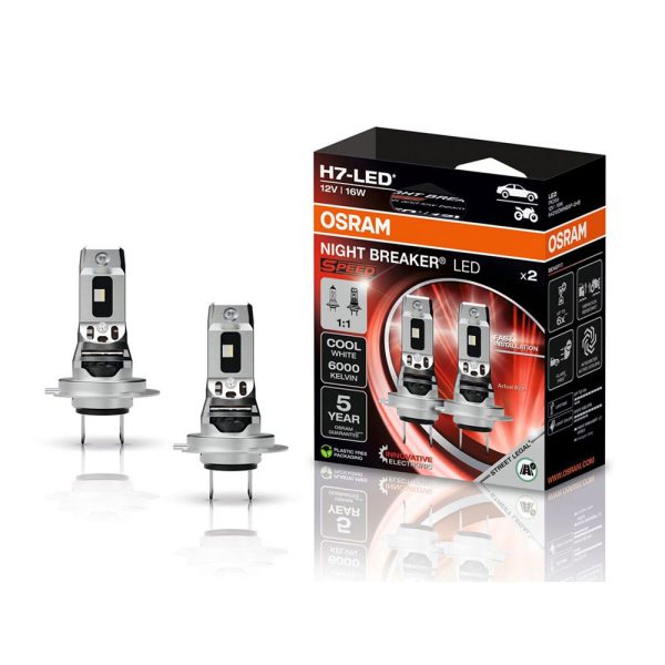 Set 2 Becuri Night Breaker Led Speed H7 +230% Blister Omologare Rar